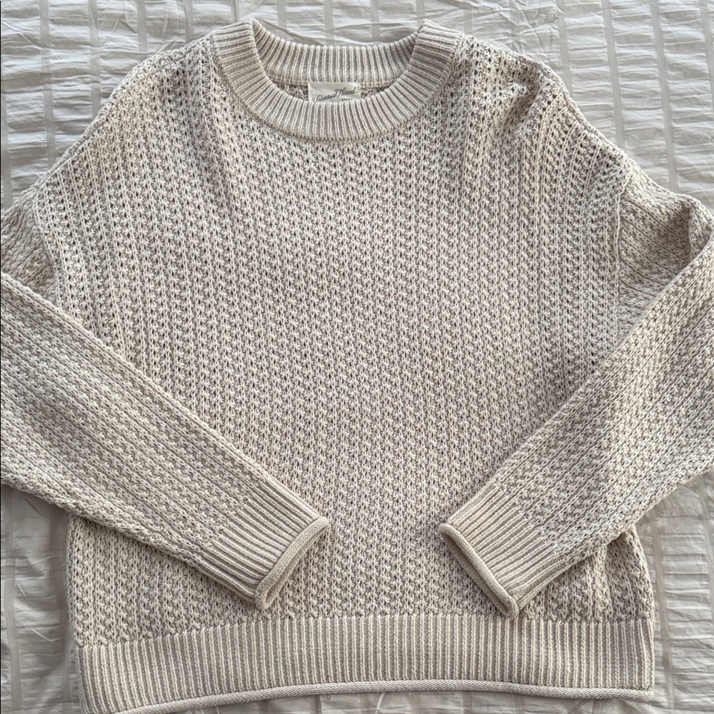Universal Thread Waffle Knit Sweater - Cream